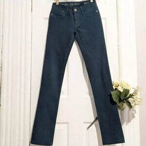 DL1961 Grace High Rise Straight Jeans Jade Teal
